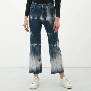 Stella McCartney Tie Dye High Rise Kick Flare Jeans - 29
